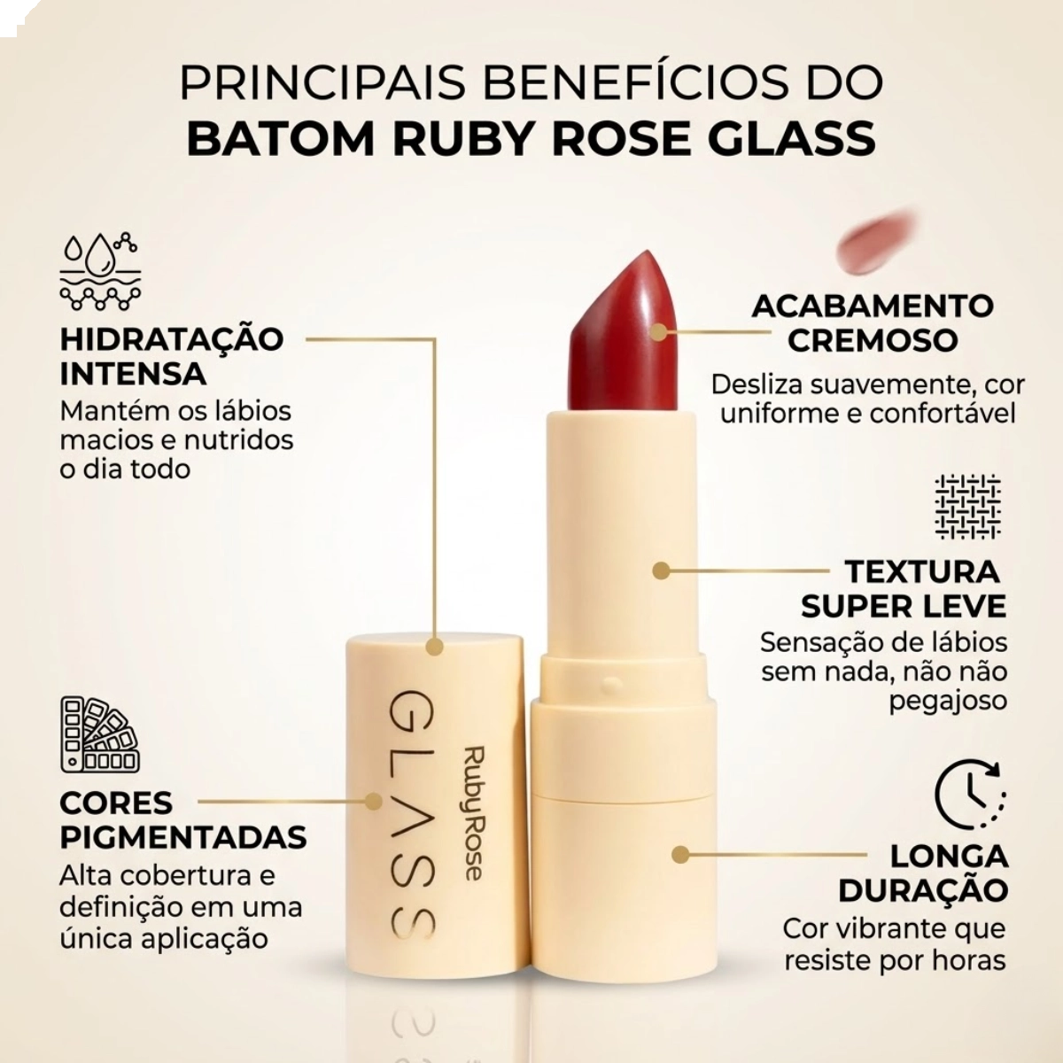 BATOM VELVETY BG08 GLASS RUBY ROSE ALTA COBERTURA