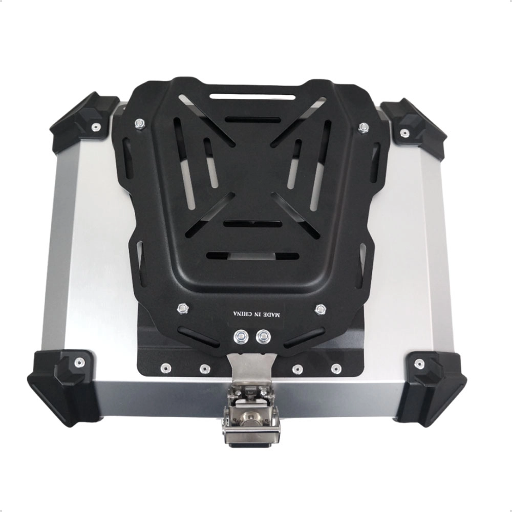 Bau de Moto Traseiro 22 Litros Universal Aliminio Anti-roubo Prata