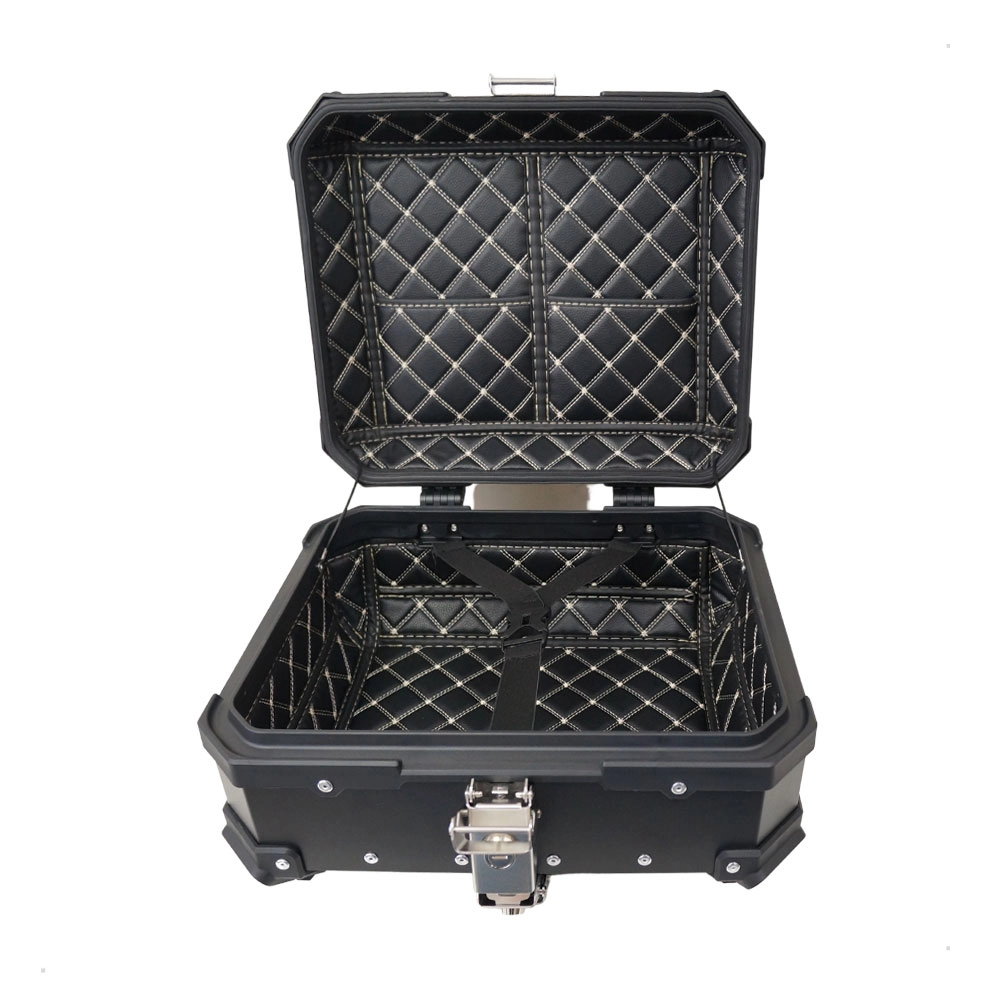 Bau de Moto Traseiro 22 Litros Universal Aliminio Anti-roubo Preto