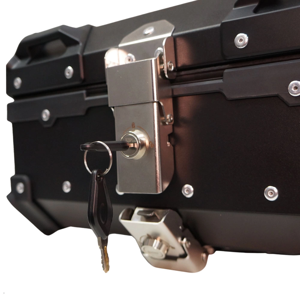 Bau de Moto Traseiro 22 Litros Universal Aliminio Anti-roubo Preto