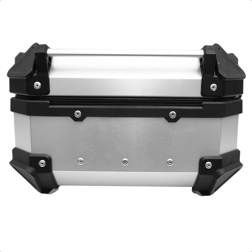 Bau de Moto Traseiro 35 Litros Universal Aliminio Anti-roubo Prata