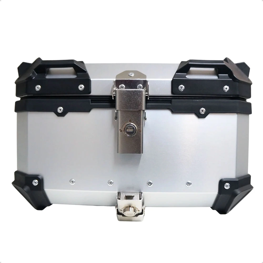 Bau de Moto Traseiro 35 Litros Universal Aliminio Anti-roubo Prata