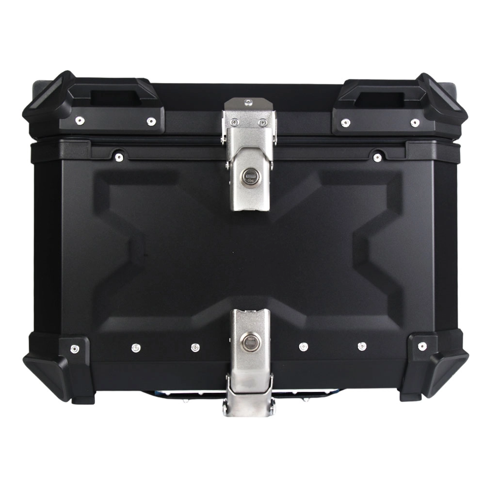Bau de Moto Traseiro 55 Litros Universal Aluminio Anti-roubo Preto Bau de Moto Traseiro 55 Litros Universal Aluminio Anti-roubo Preto