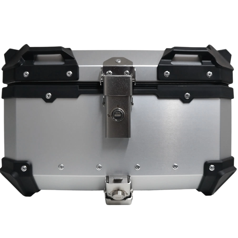 Bau para Moto Traseiro 45 Litros Universal Anti Roubo Tronos de Aluminio prata Bau para Moto Traseiro 45 Litros Universal Anti Roubo Tronos de Aluminio prata