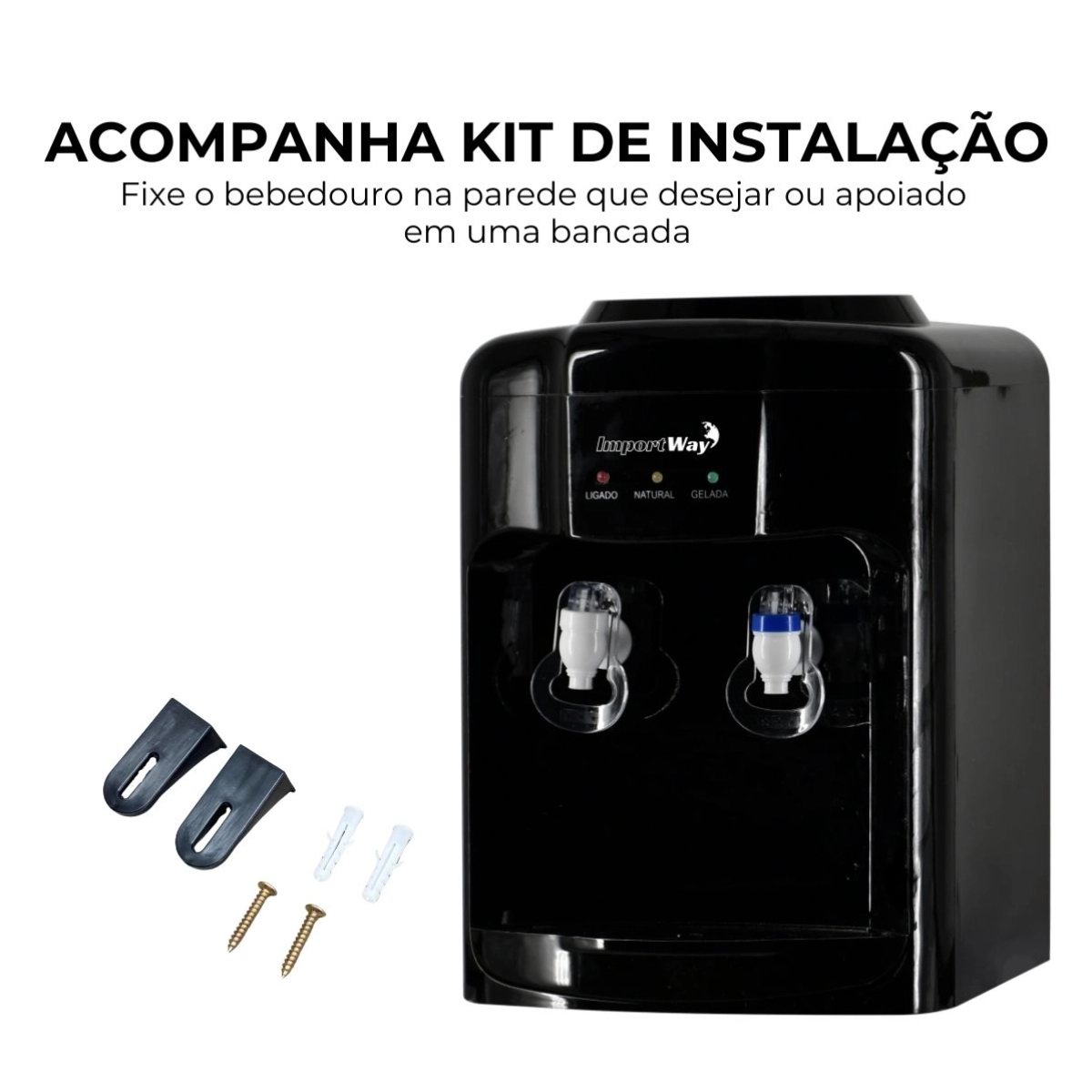 BEBEDOURO DE ÁGUA REFRIGERADO IMPORTWAY IWBAR PRETO 110V BEBEDOURO DE ÁGUA REFRIGERADO IMPORTWAY IWBAR PRETO 110V