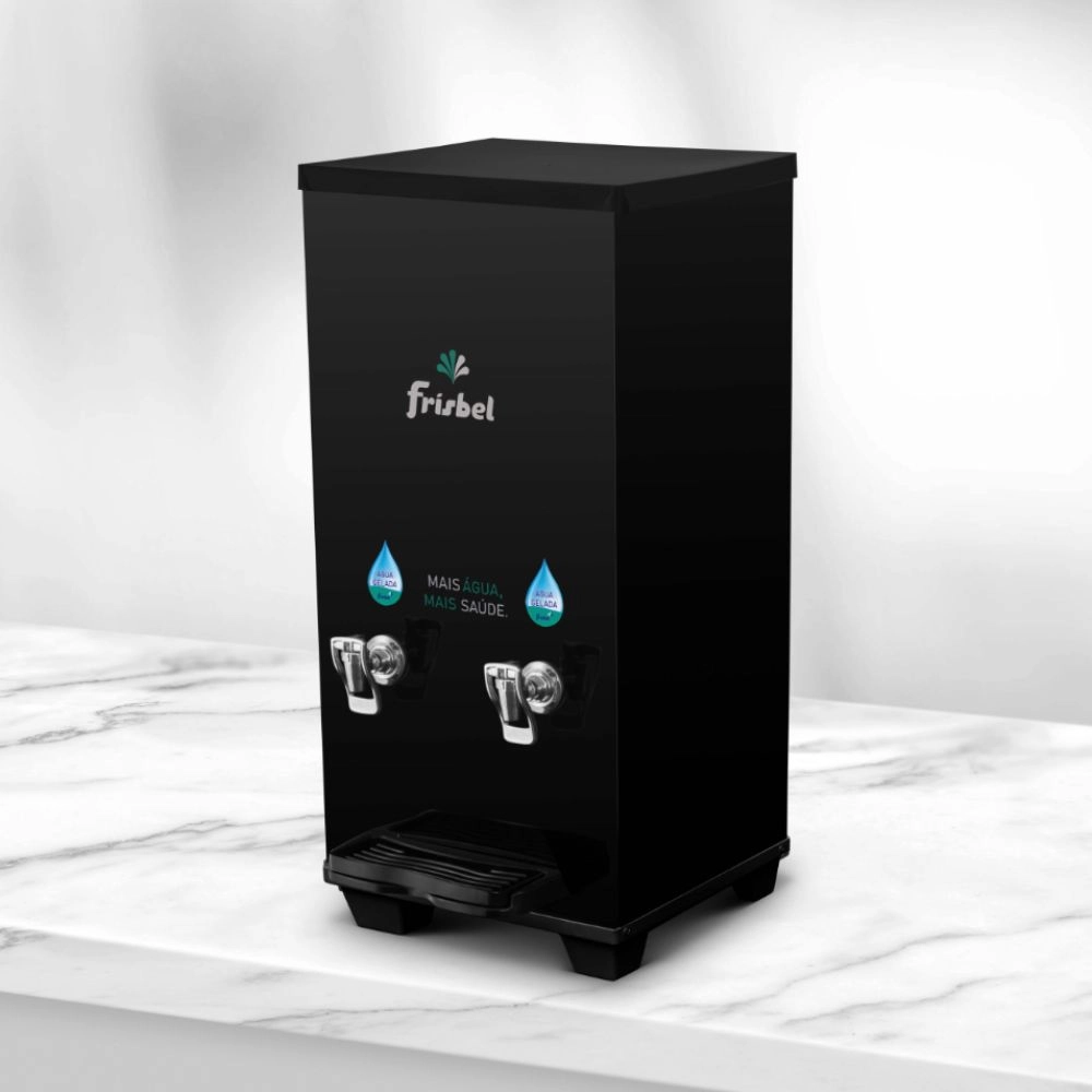 Bebedouro Industrial de Bancada 1 Gelada 1 Natural 25 Litros 220v Office Black Frisbel