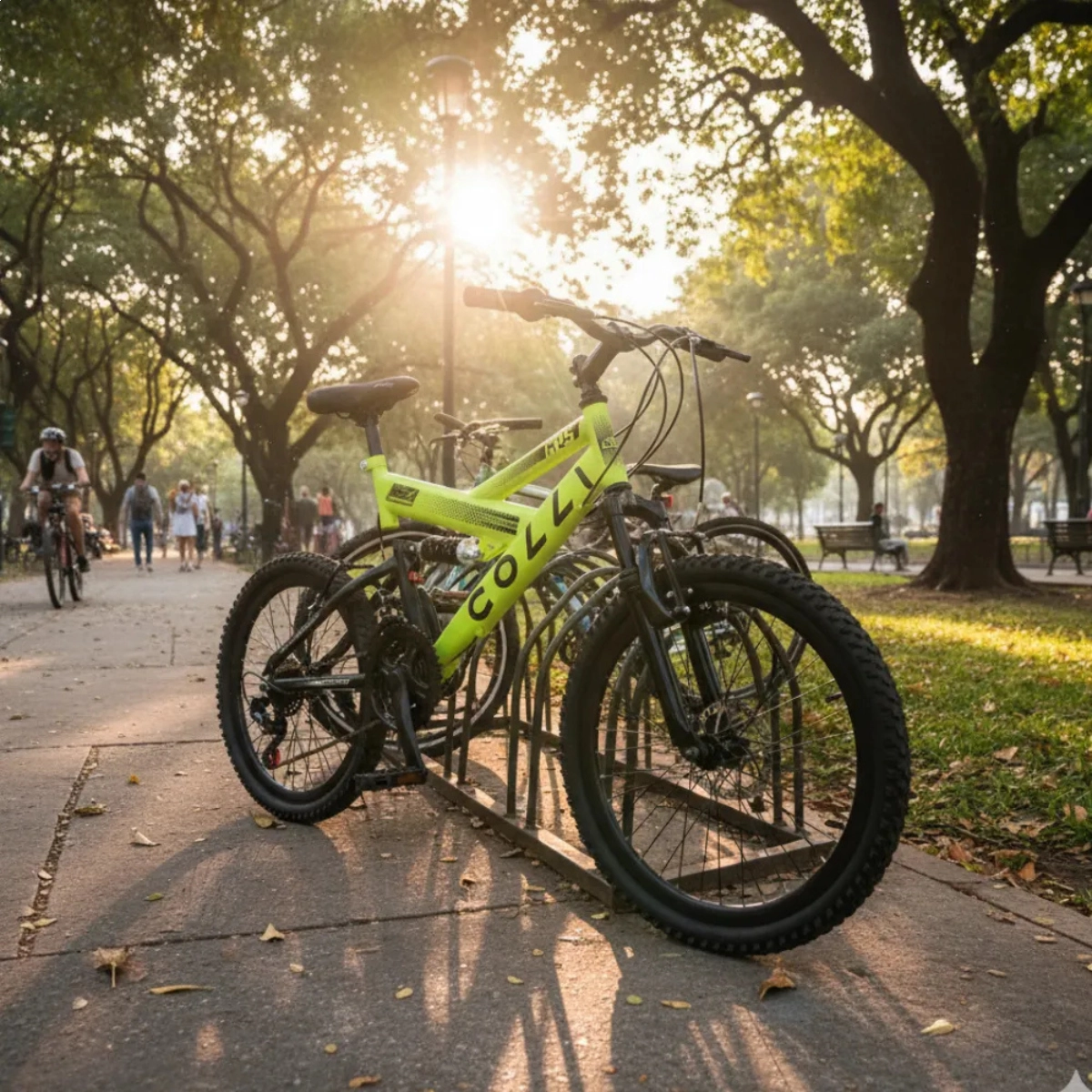 BICICLETA ARO 20 COLLI GPS V-BRAKE SUSPENSÃO FULL AMARELO NEON 15