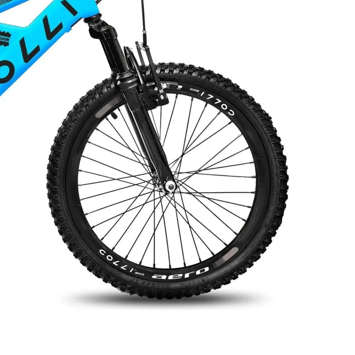 BICICLETA ARO 20 COLLI GPS V-BRAKE SUSPENSÃO FULL AZUL CHAMPANHE 15