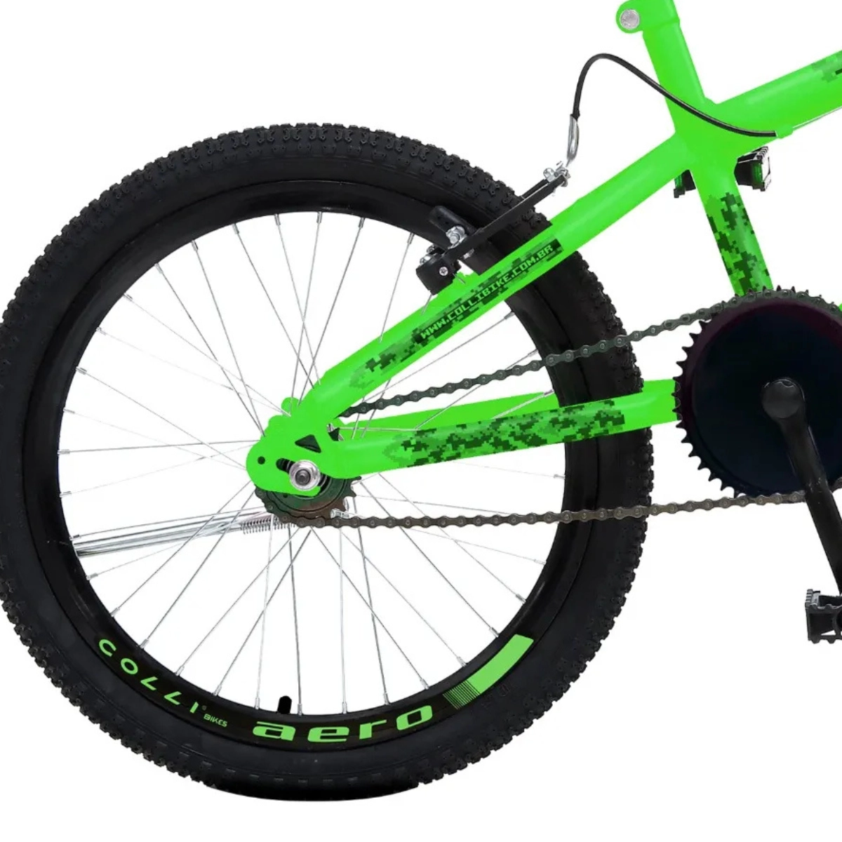 BICICLETA COLLI MAX BOY CROSS ARO 20 VERDE NEON TAMANHO DO QUADRO 12