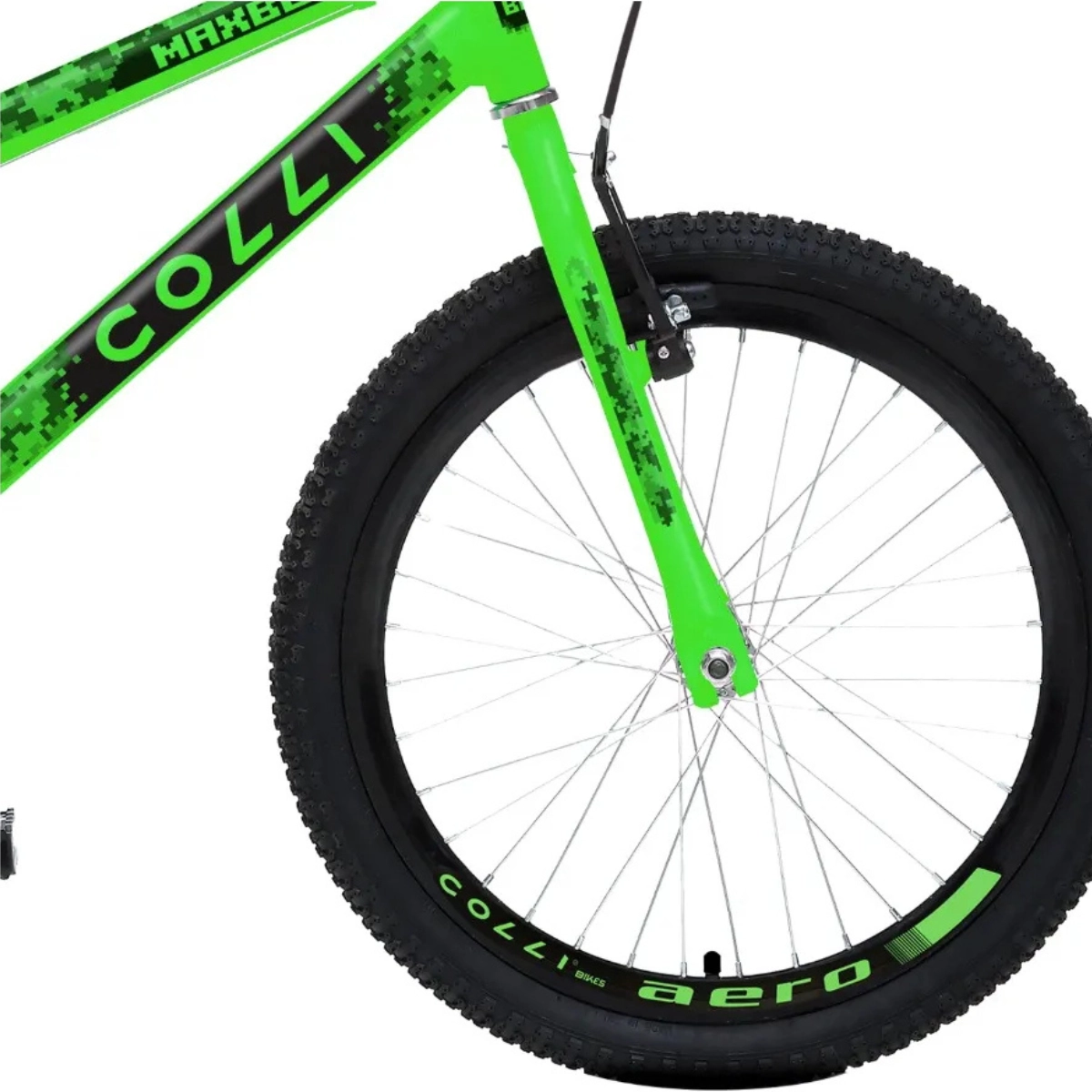 BICICLETA COLLI MAX BOY CROSS ARO 20 VERDE NEON TAMANHO DO QUADRO 12
