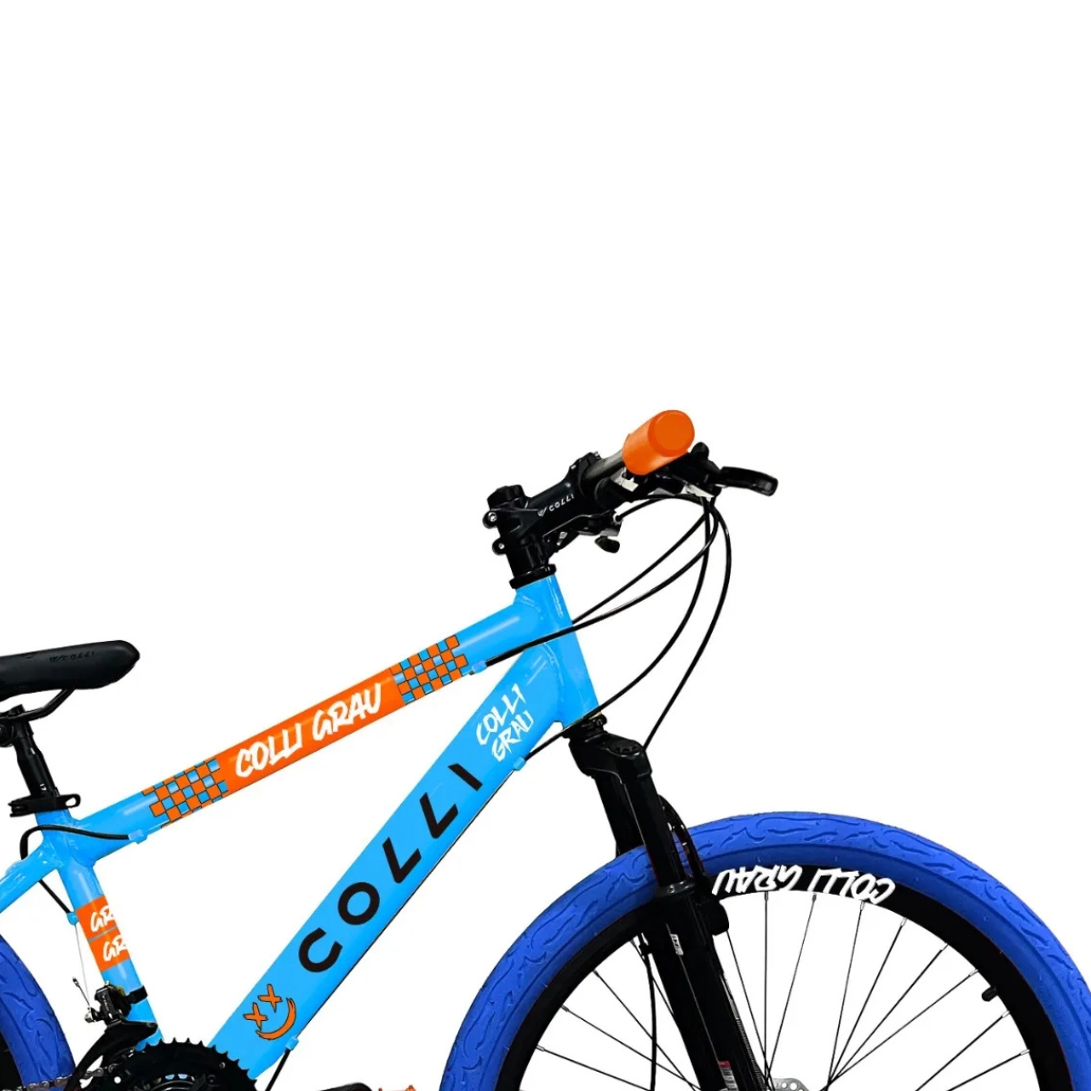 BICICLETA GRAU ARO 26 FREIOS A DISCO 21 VELOCIDADES COLLI AZUL CHAMPANHE