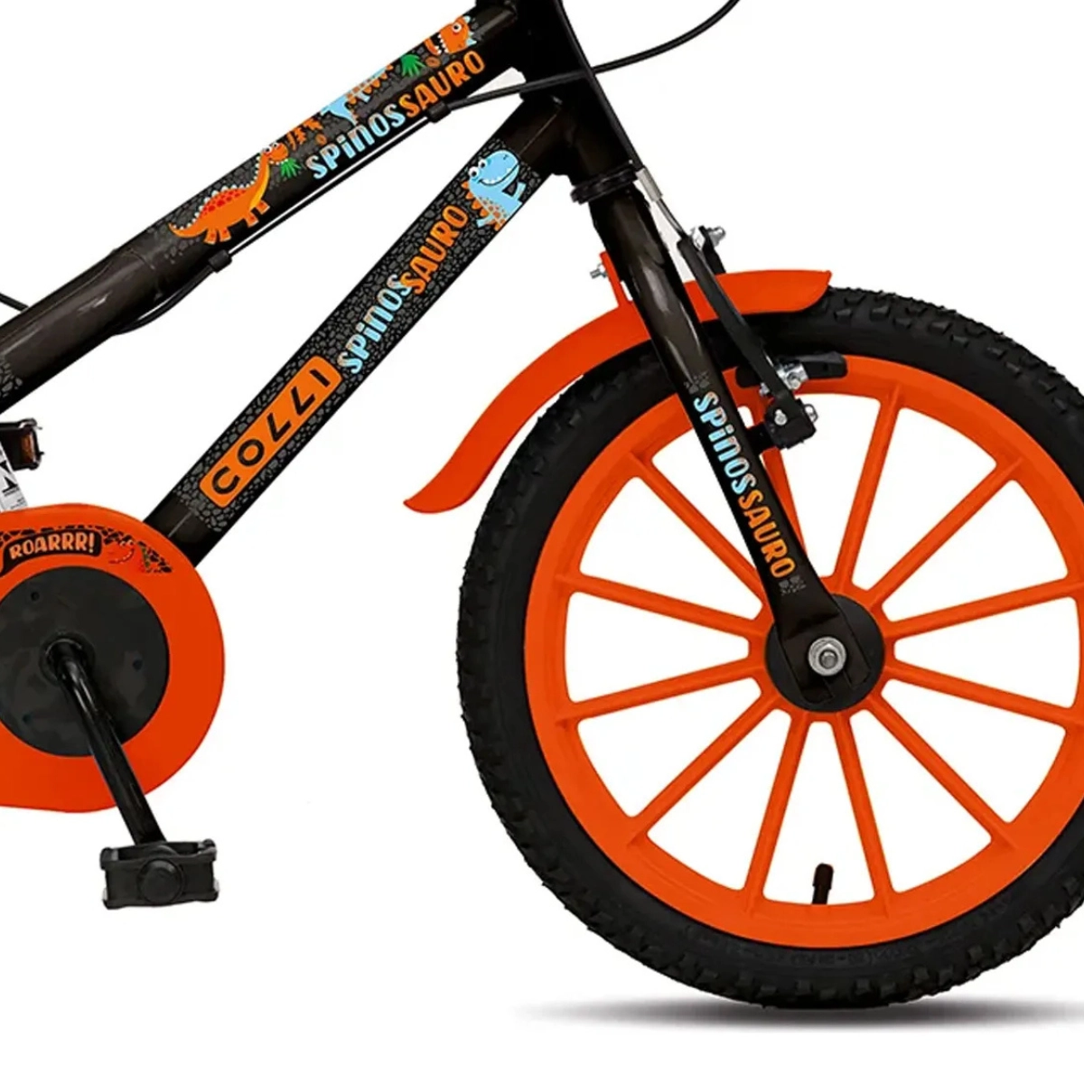 BICICLETA INFANTIL COLLI SPINOSSAURO AVENTURAS PRETO ARO 16 PRETO FOSCO 12