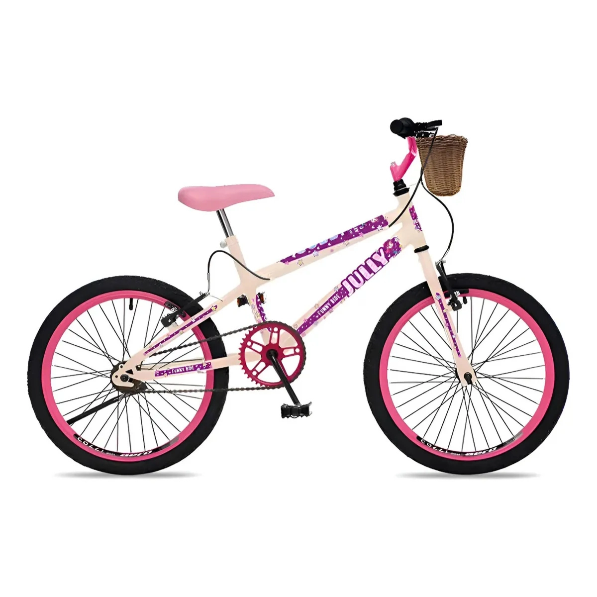 BICICLETA PASSEIO COLLI BIKE JULLY ARO 20 BEGE COM CESTO