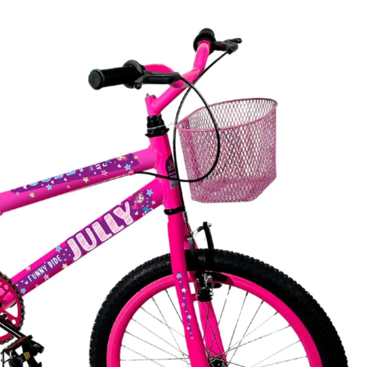 BICICLETA PASSEIO COLLI BIKE JULLY ARO 20 ROSA NEON COM CESTO BICICLETA PASSEIO COLLI BIKE JULLY ARO 20 ROSA NEON COM CESTO