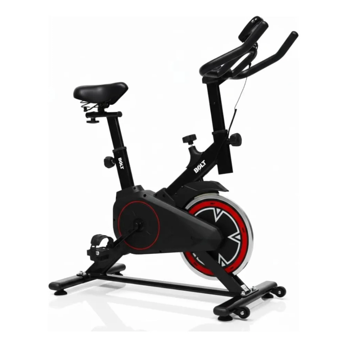 BICICLETA SPINNING BOLT F1 COM MONITOR E AJUSTES PRETO E VERMELHO BICICLETA SPINNING BOLT F1 COM MONITOR E AJUSTES PRETO E VERMELHO