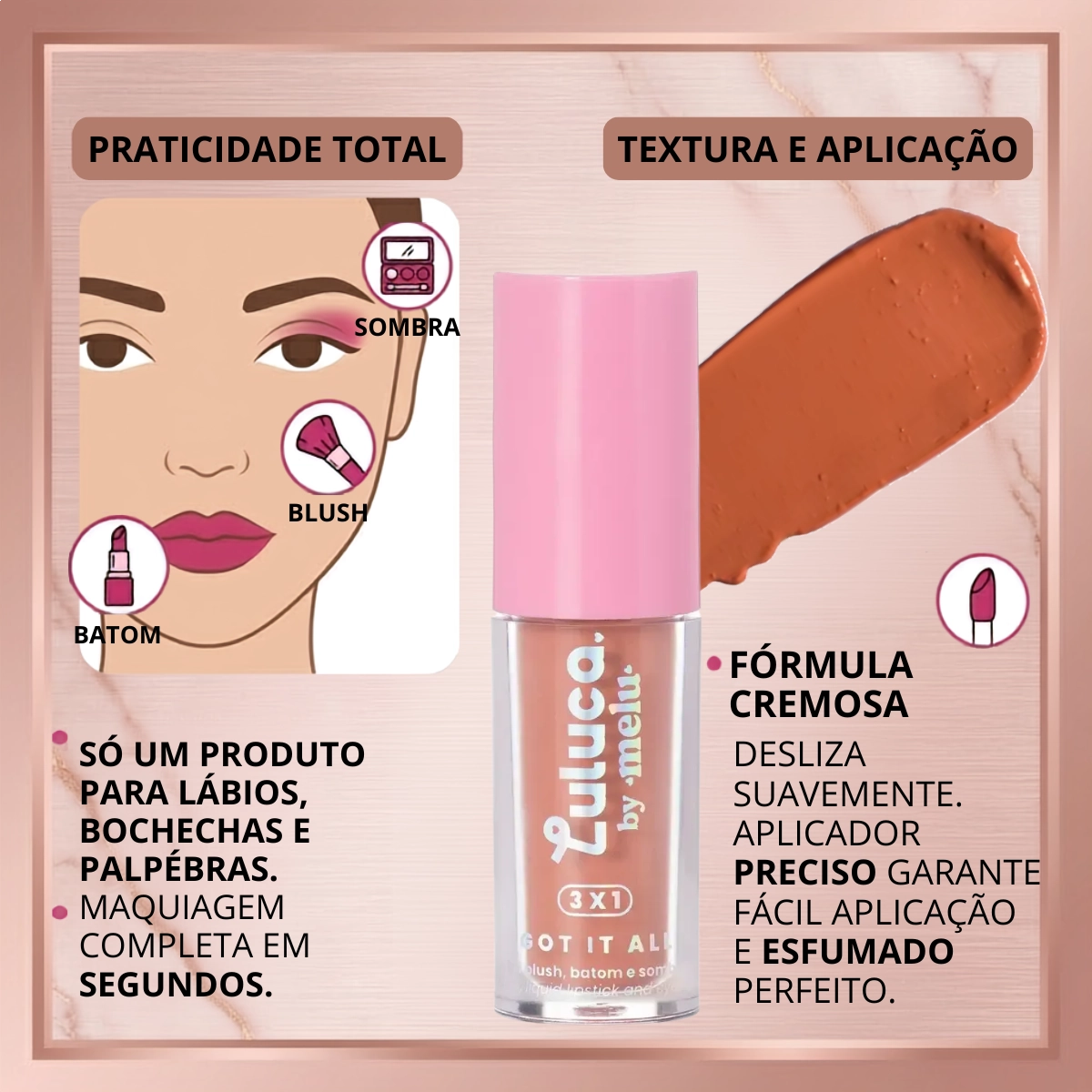 BLUSH BATOM SOMBRA 3 EM 1 GOT IT ALL GET READY LULUCA BY MELU BLUSH BATOM SOMBRA 3 EM 1 GOT IT ALL GET READY LULUCA BY MELU