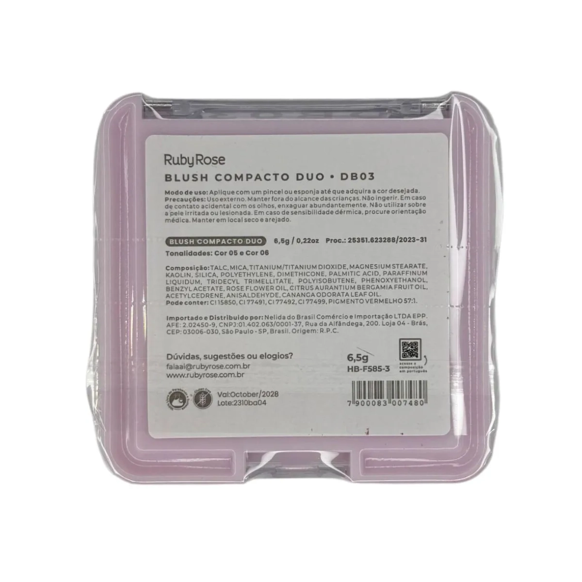 BLUSH COMPACTO DUO COR DB03 RUBY ROSE 