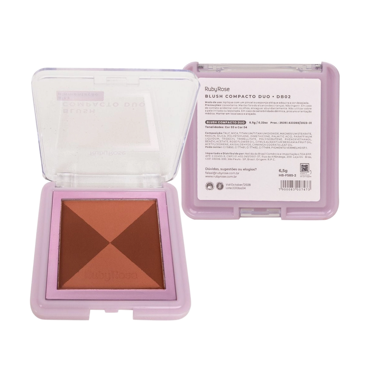 BLUSH COMPACTO DUO DB02 HBF5852 RUBY ROSE