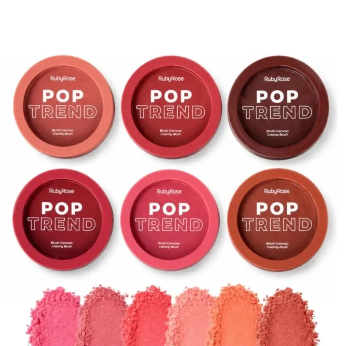 BLUSH CREMOSO POP TREND HBM17-3 RUBY ROSE ALTA PIGMENTACAO
