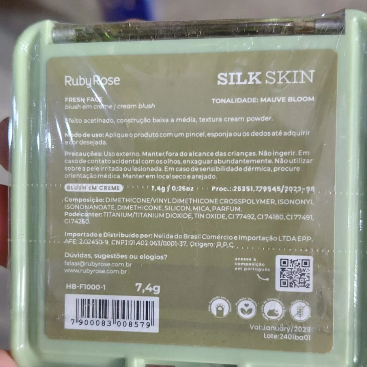 BLUSH EM CREME FRESH FACE HBF10001 CORAL CRUSH SILK SKIN RUBYROSE