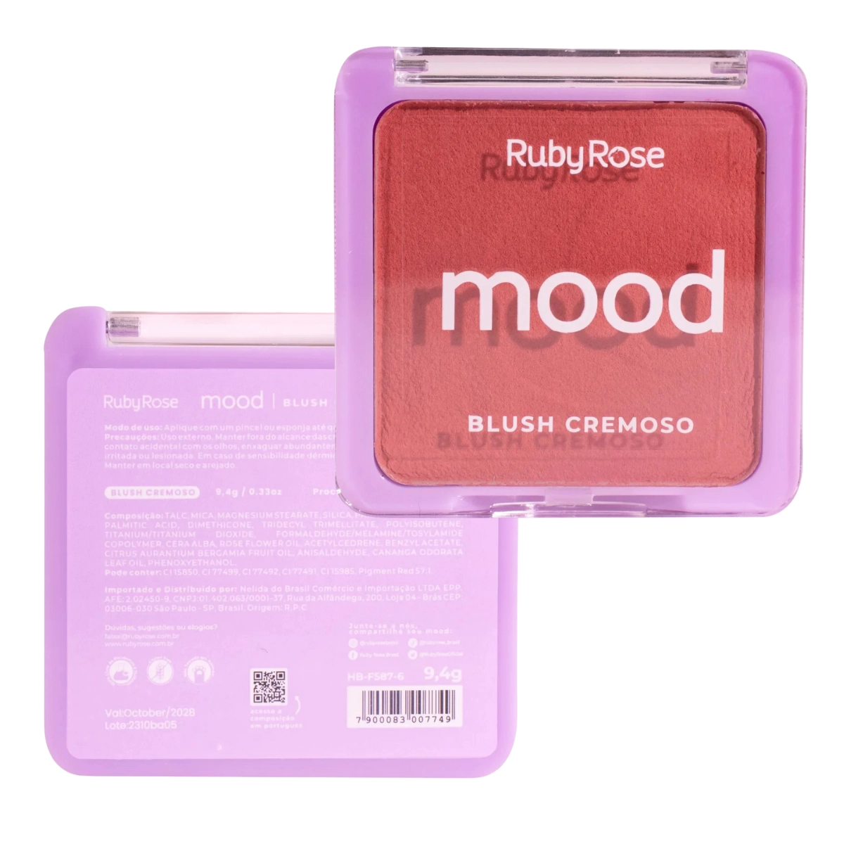 BLUSH FACIAL CREMOSO MOOD CB06 HBF5876 RUBY ROSE