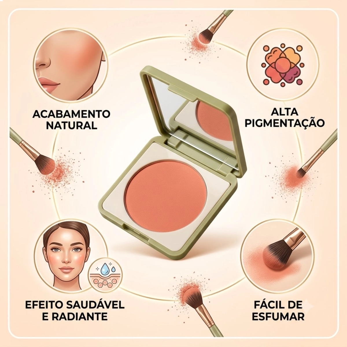 BLUSH RUBY ROSE SILK SKIN LATTE LUXE ALTA PIGMENTAÇÃO BLUSH RUBY ROSE SILK SKIN LATTE LUXE ALTA PIGMENTAÇÃO