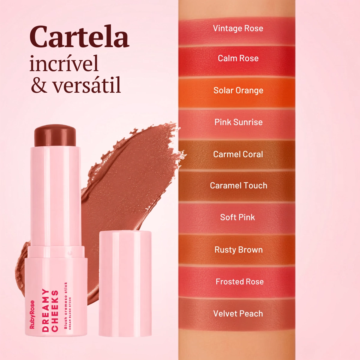 BLUSH STICK CREMOSO RUBY ROSE BURNT CORAL 10 DREAMY CHEEKS BLUSH STICK CREMOSO RUBY ROSE BURNT CORAL 10 DREAMY CHEEKS