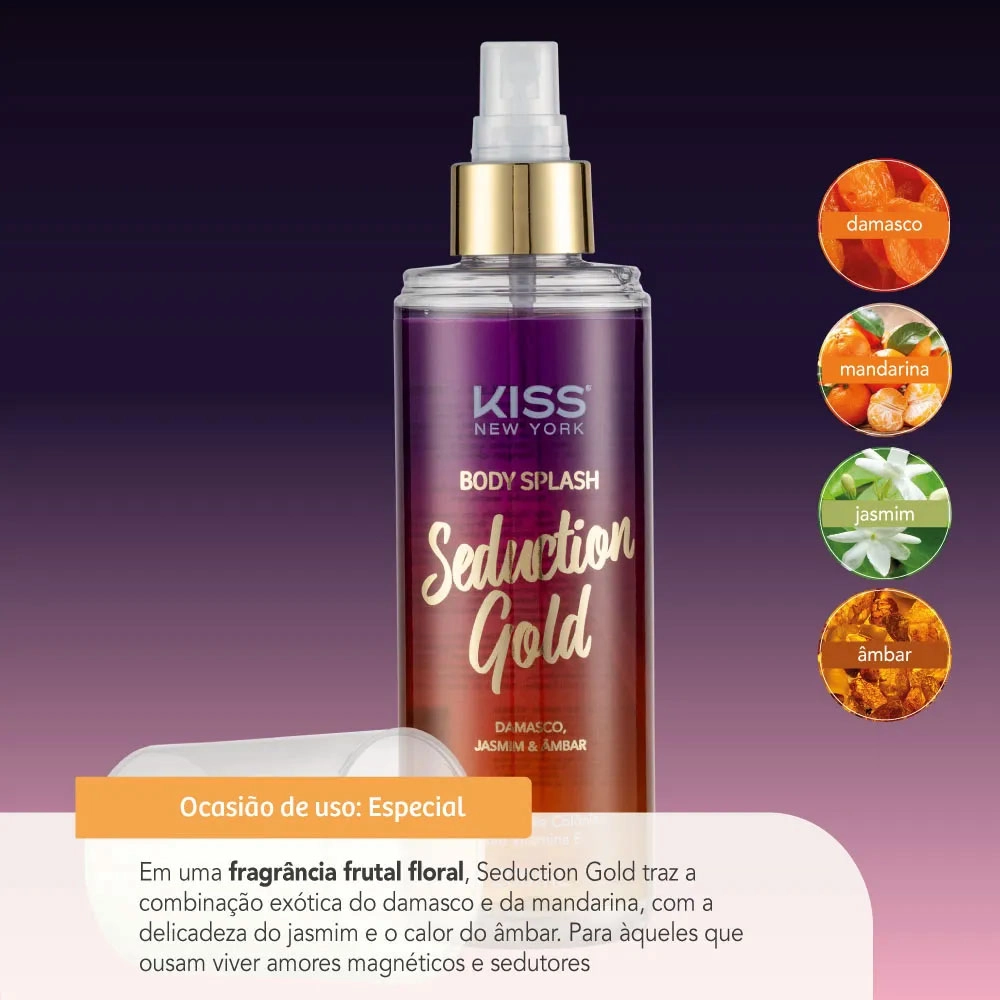 BODY SPLASH SEDUCTION GOLD KISS NEW YORK BS06B
