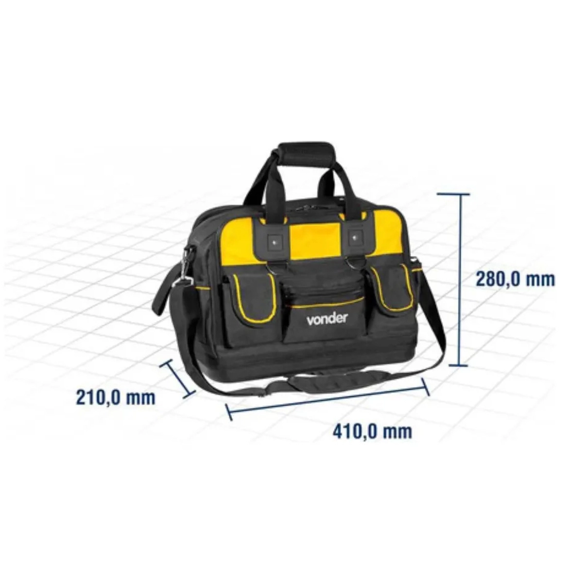 BOLSA EM LONA PARA FERRAMENTAS BL 128 VONDER AMARELA E PRETA