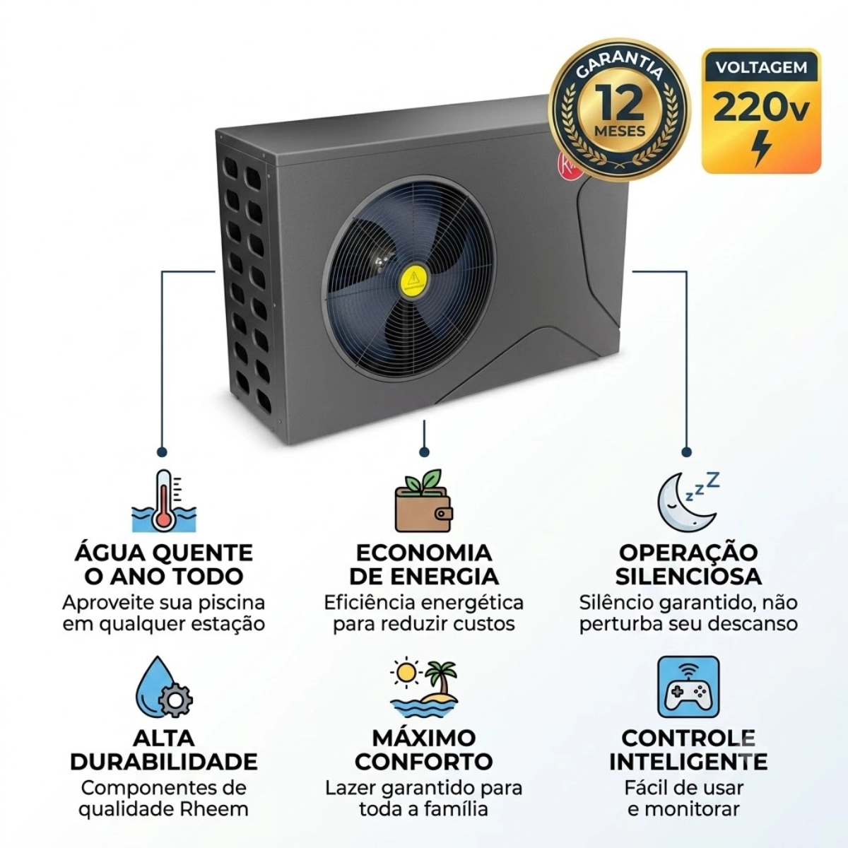 Bomba de Calor Rheem 24700 Btu 220-240 V - 1f Bomba de Calor Rheem 24700 Btu 220-240 V - 1f