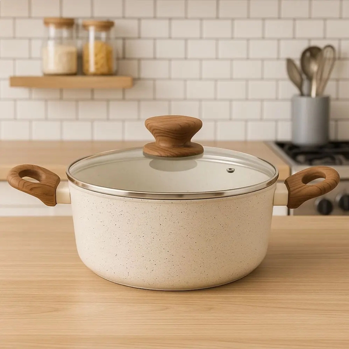 CAÇAROLA MIMO STYLE COOK MÁRMOL 20CM INDUÇÃO FUNDO TRIPLO