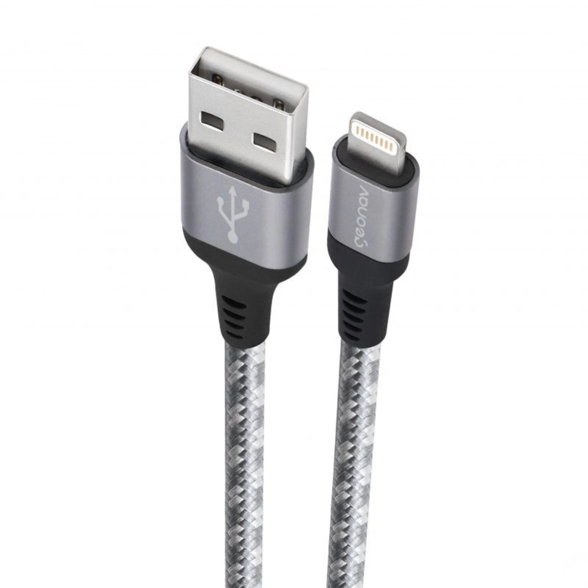 CABO DE CARREGADOR LIGHTNING MFI NYLON REFORÇADO 1,5MT TITANIUN