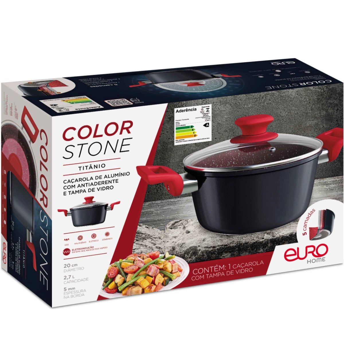 Cacarola Colorstone 20 Cm Titanio