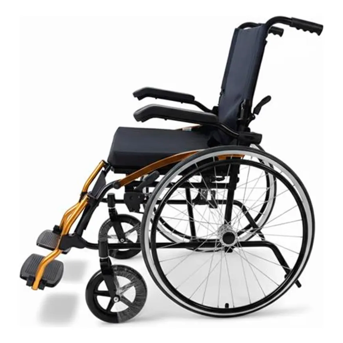 CADEIRA DE RODAS ACOLCHOADA DELLAMED D600 T44 AÇO DOBRAVEL ATE 120KG