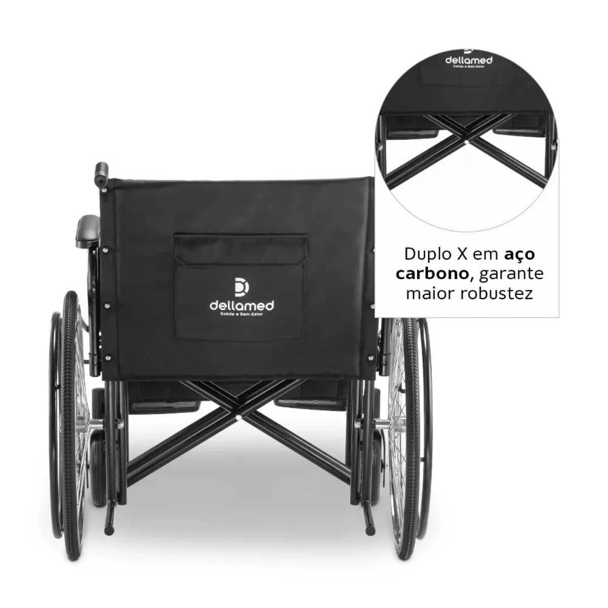 CADEIRA DE RODAS DOBRÁVEL 180KG D500 DELLAMED