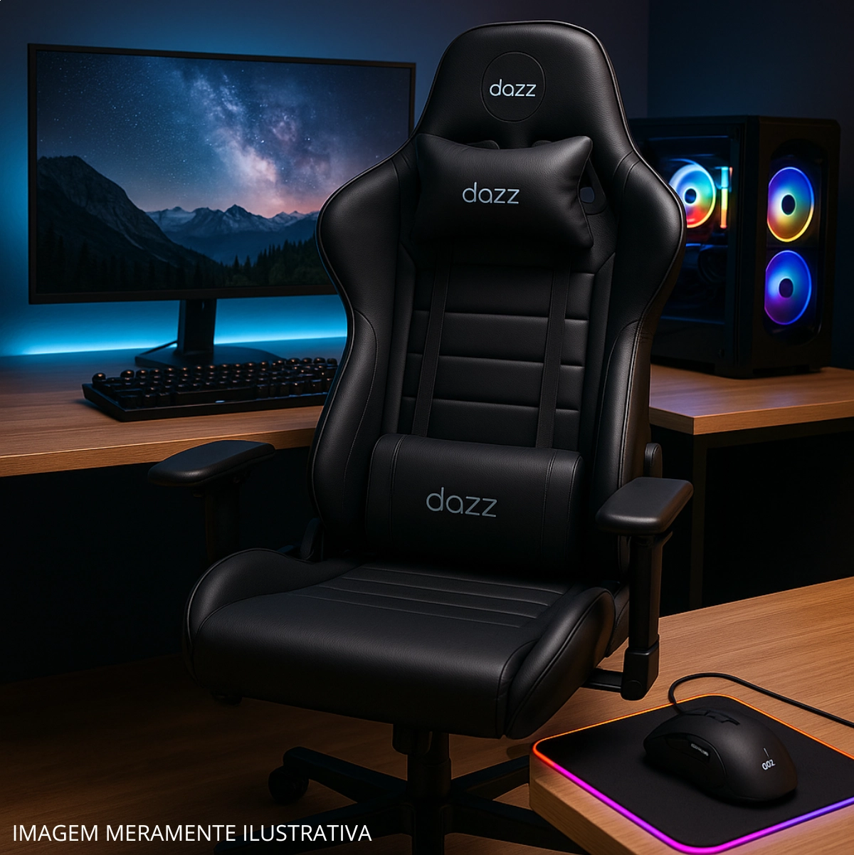CADEIRA GAMER ERGONOMICA PRIME-X V2 PRETO/CINZA - DAZZ