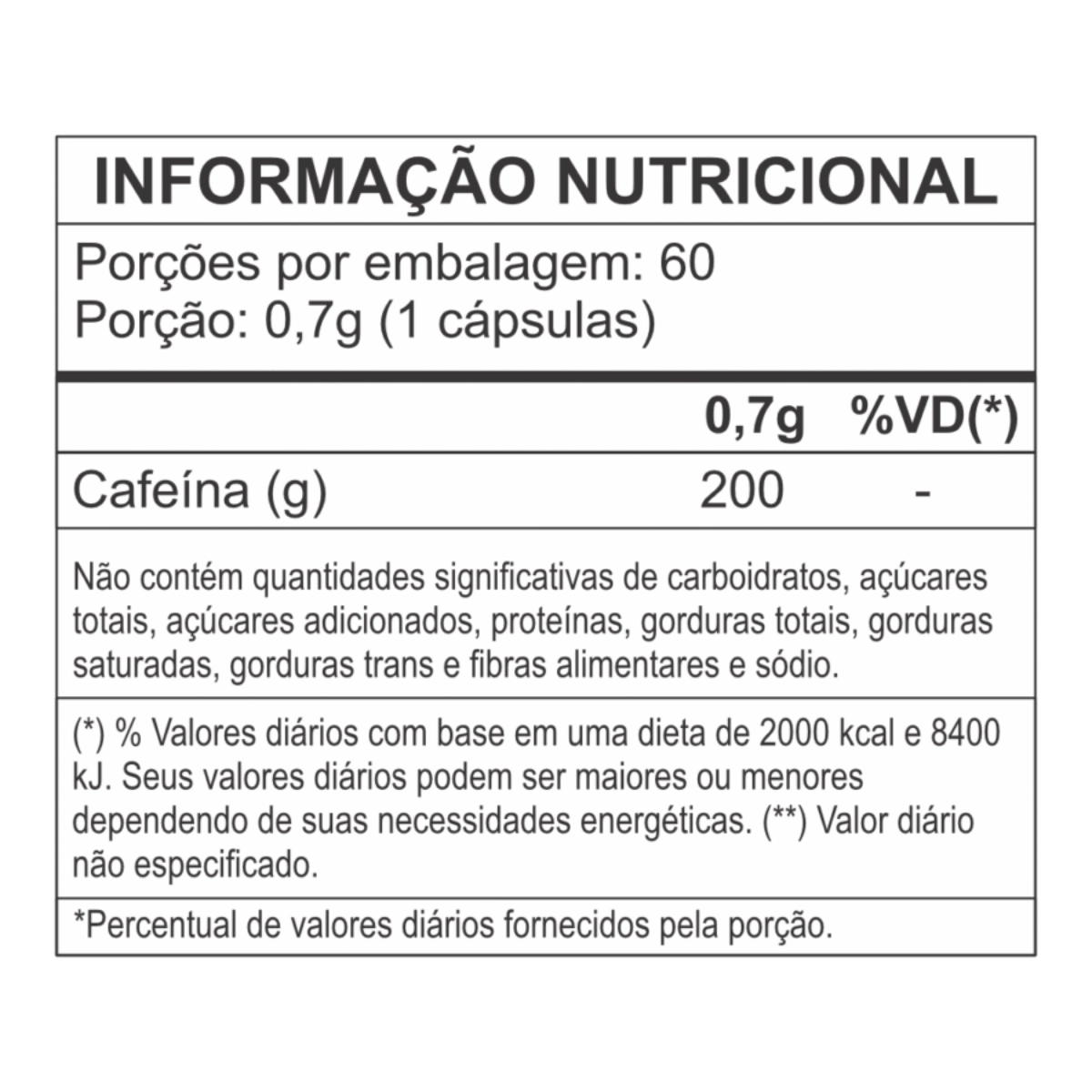 Cafeina Enhance Performance 500mg 60 Capsulas