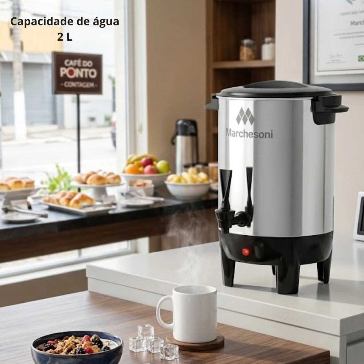 CAFETEIRA AUTOMATICA MARCHESONI 2 LITROS COR INOX 220V CAFETEIRA AUTOMATICA MARCHESONI 2 LITROS COR INOX 220V