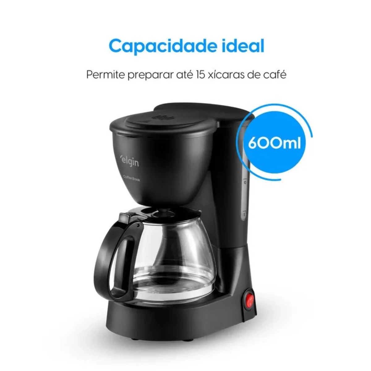 CAFETEIRA ELÉTRICA COFFEE BREAK ELGIN 15 XÍCARAS 600 ML PRETA 127v CAFETEIRA ELÉTRICA COFFEE BREAK ELGIN 15 XÍCARAS 600 ML PRETA 127v