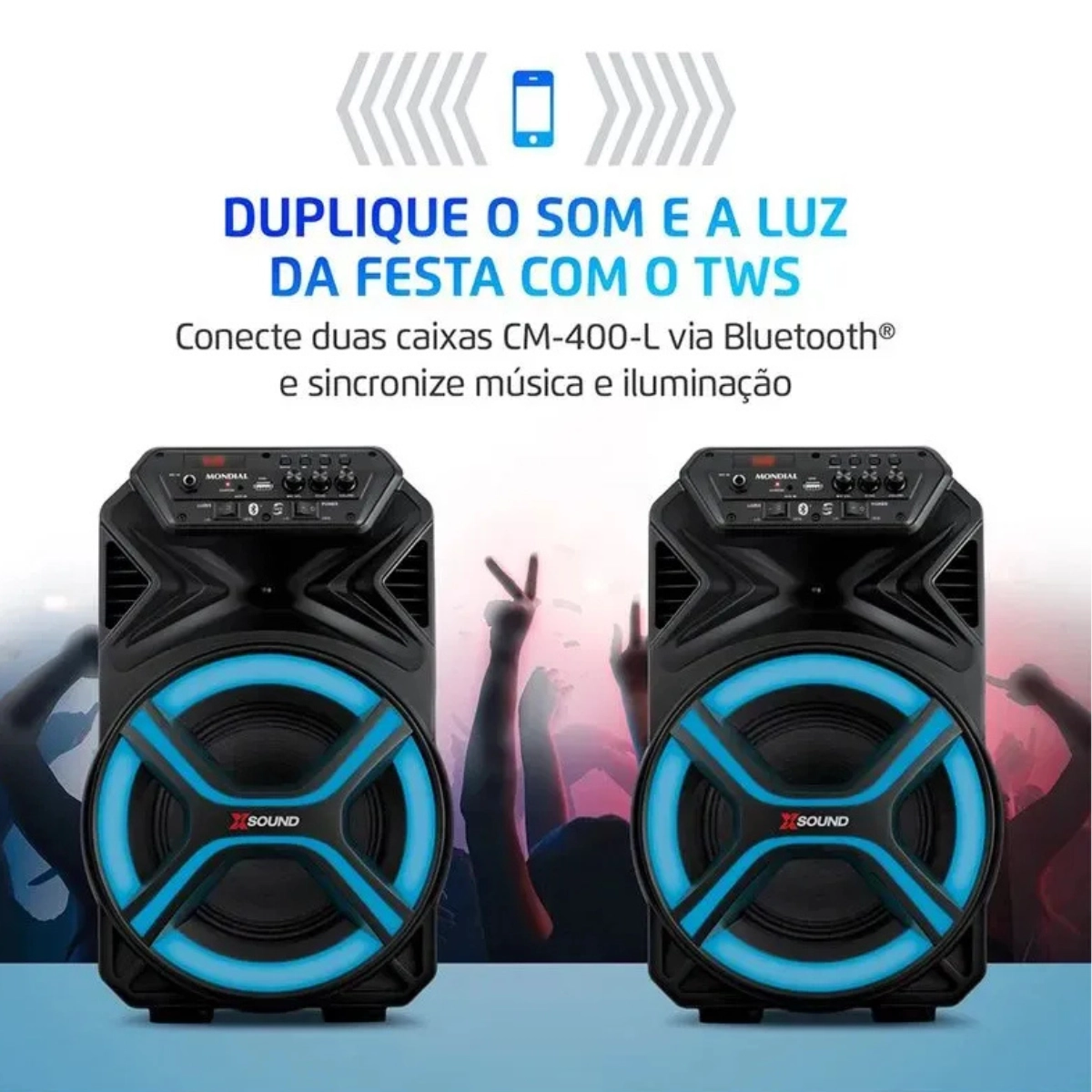 Caixa Amplificada Cm-400-l 400w Rms Preta Mondial Bivolt Caixa Amplificada Cm-400-l 400w Rms Preta Mondial Bivolt