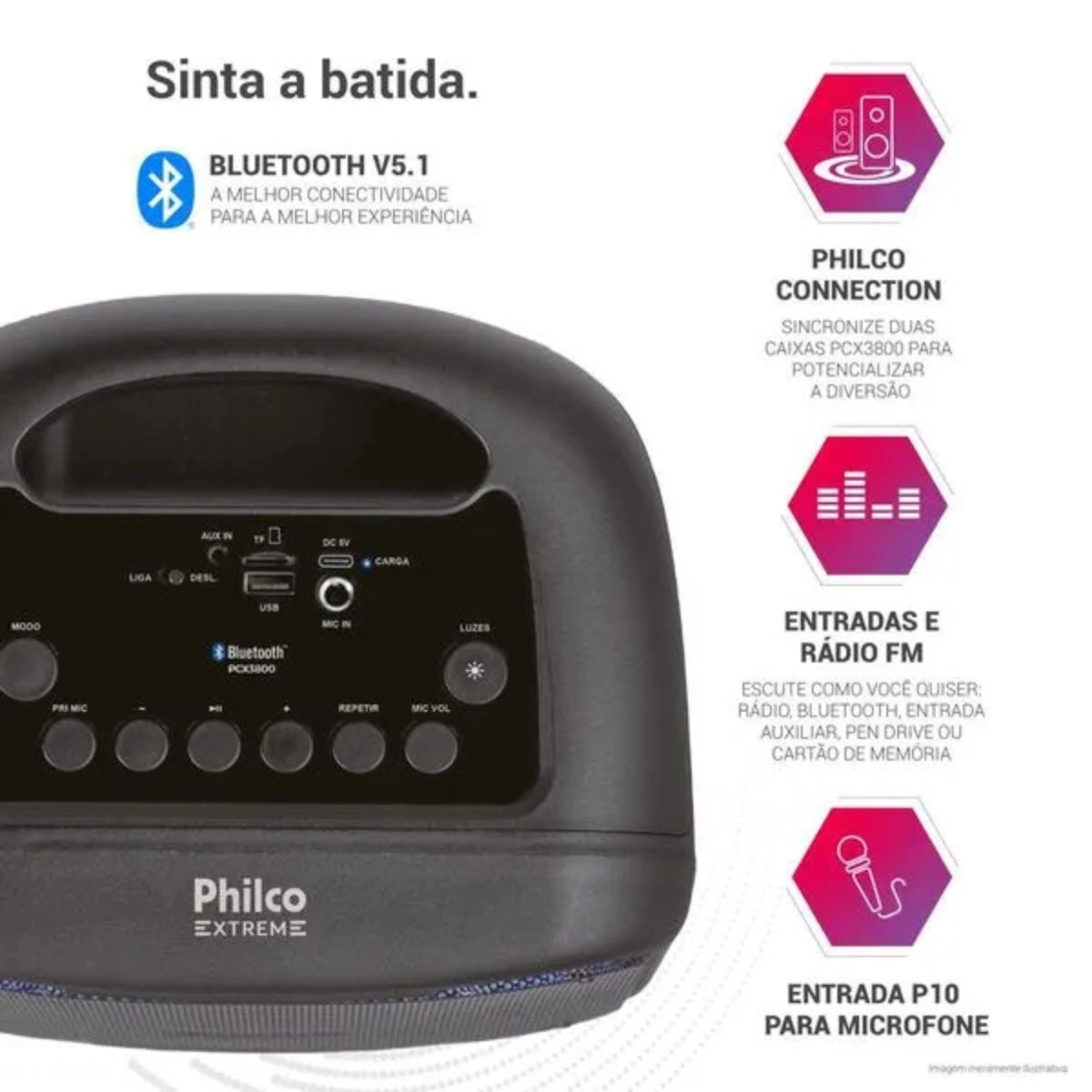 CAIXA DE SOM AMPLIFICADA EXTREME PCX3800 BRITANIA BIVOLT 250W PRETA BLUETOOTH CAIXA DE SOM AMPLIFICADA EXTREME PCX3800 BRITANIA BIVOLT 250W PRETA BLUETOOTH