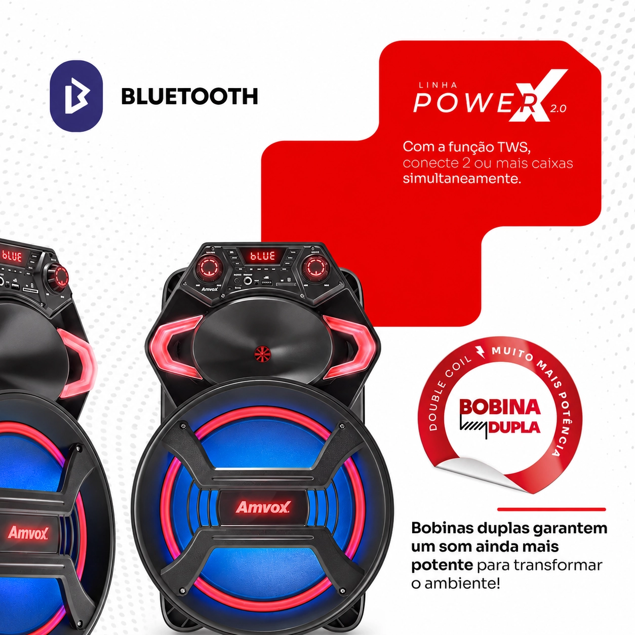 CAIXA DE SOM BLUETOOTH AMVOX ACA 550 STRONDO 550W BIVOLT CAIXA DE SOM BLUETOOTH AMVOX ACA 550 STRONDO 550W BIVOLT