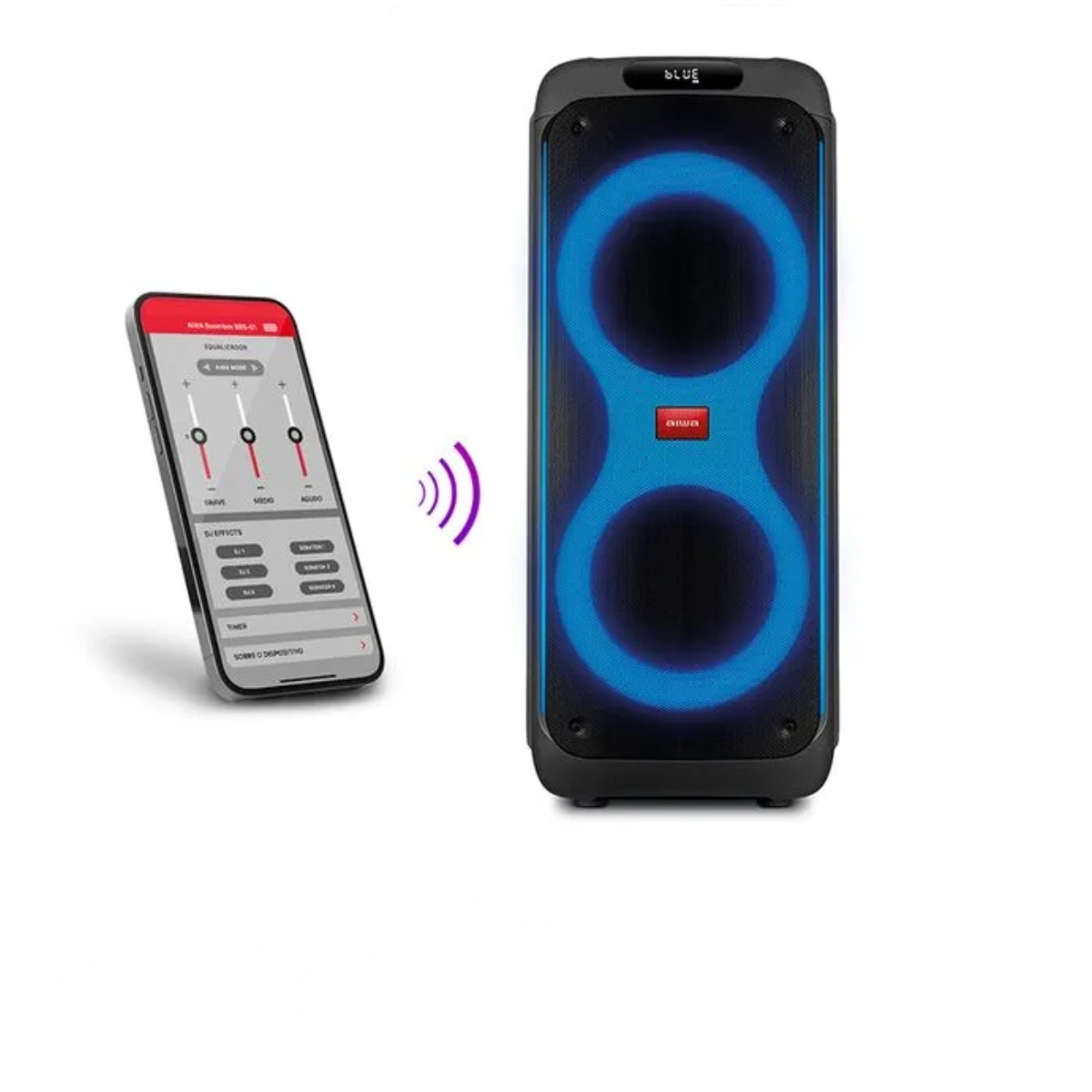 CAIXA DE SOM PARTY BOX BLUETOOTH TWS RGB COM 260W RMS AIWA CAIXA DE SOM PARTY BOX BLUETOOTH TWS RGB COM 260W RMS AIWA