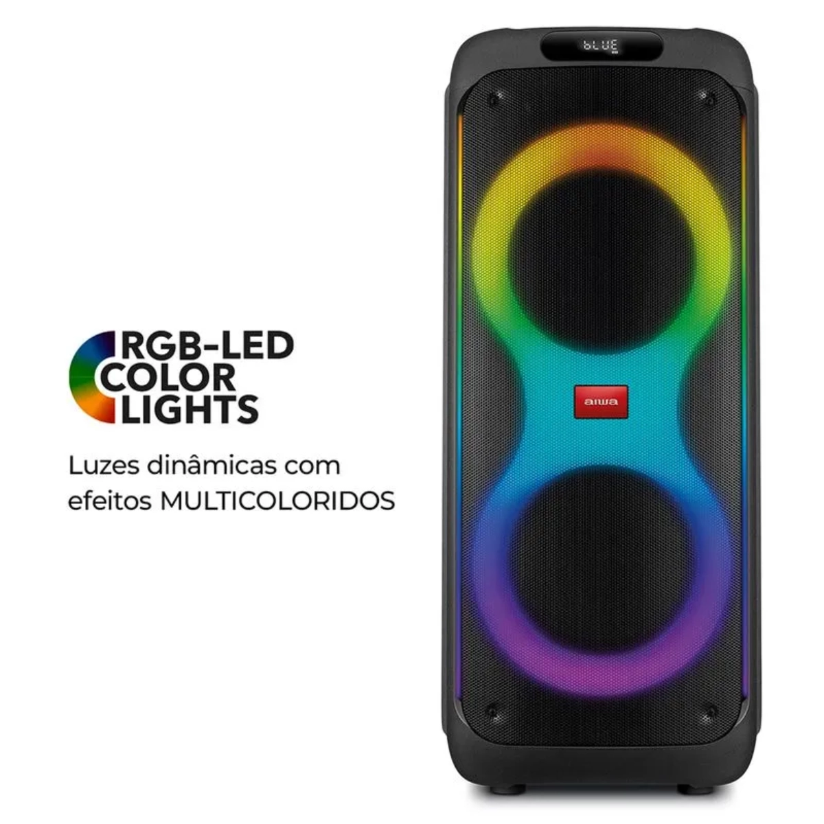 CAIXA DE SOM PARTY BOX BLUETOOTH TWS RGB COM 260W RMS AIWA CAIXA DE SOM PARTY BOX BLUETOOTH TWS RGB COM 260W RMS AIWA