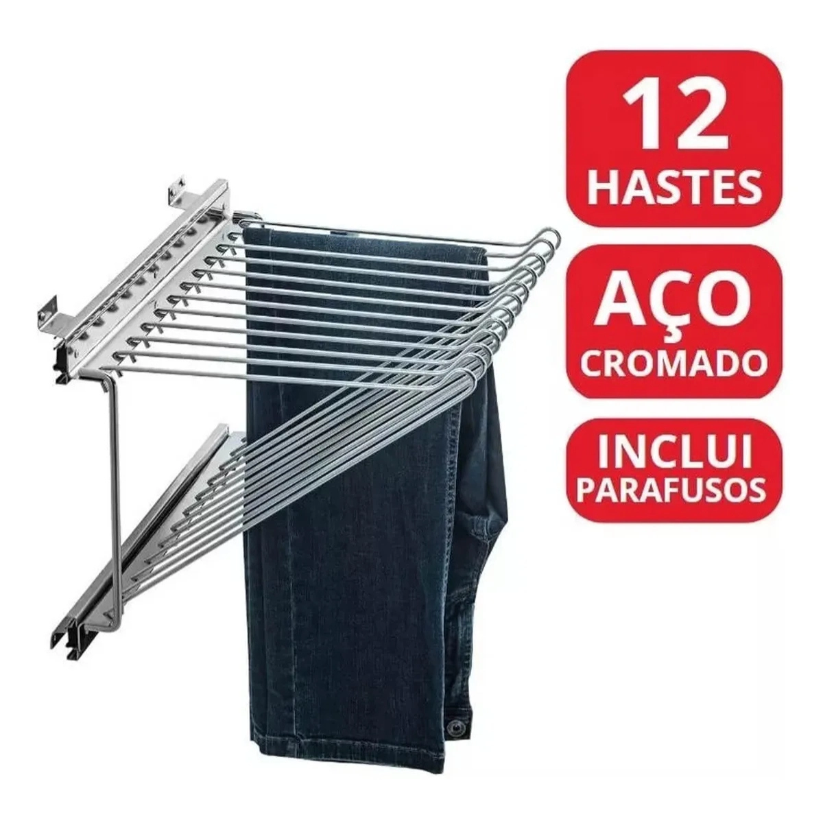 CALCEIRO DESLIZANTE PARA CLOSET GUARDA ROUPAS 12 VARETAS ARAMADO CROMADO CALCEIRO DESLIZANTE PARA CLOSET GUARDA ROUPAS 12 VARETAS ARAMADO CROMADO