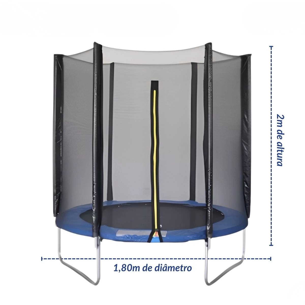 CAMA ELASTICA CIRCUALR INFANTIL 180CM AZUL AÇO GALVANIZADO