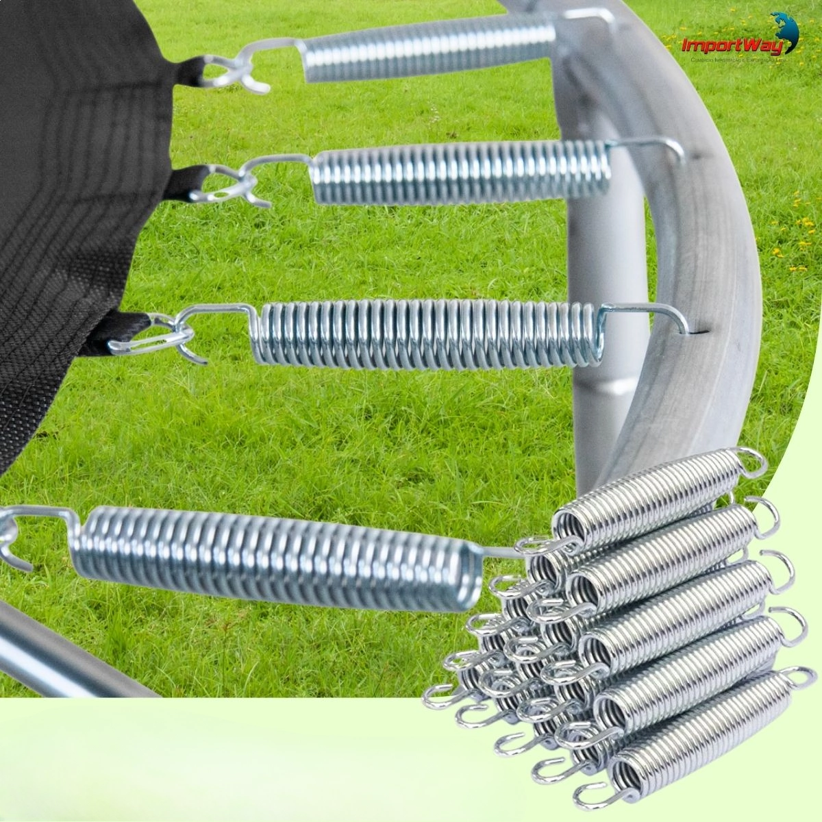 CAMA ELASTICA CIRCUALR INFANTIL 180CM AZUL AÇO GALVANIZADO