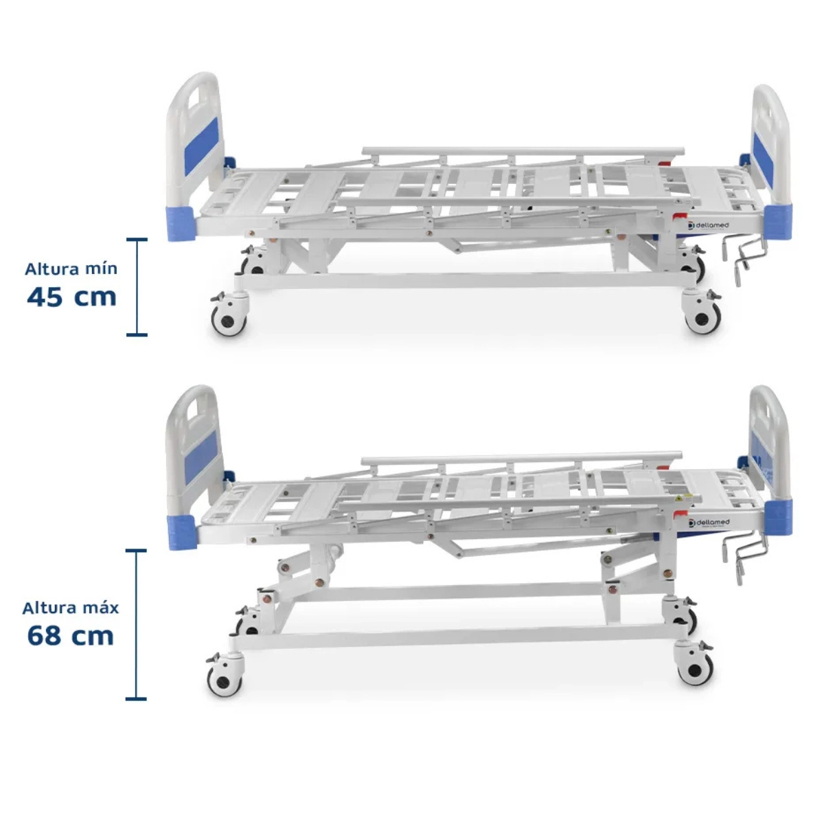 CAMA HOSPITALAR DX3 DELLAMED AÇO CARBONO 200KG COM GIRO 360 5 POSIÇÕES CAMA HOSPITALAR DX3 DELLAMED AÇO CARBONO 200KG COM GIRO 360 5 POSIÇÕES