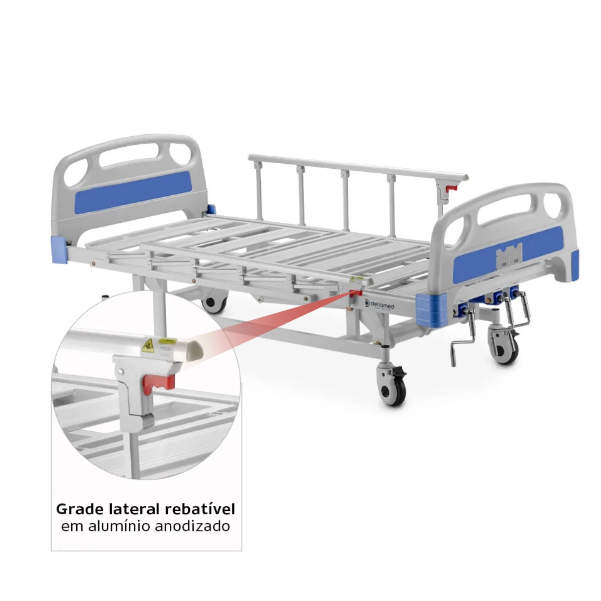 CAMA HOSPITALAR DX3 DELLAMED AÇO CARBONO 200KG COM GIRO 360 5 POSIÇÕES CAMA HOSPITALAR DX3 DELLAMED AÇO CARBONO 200KG COM GIRO 360 5 POSIÇÕES