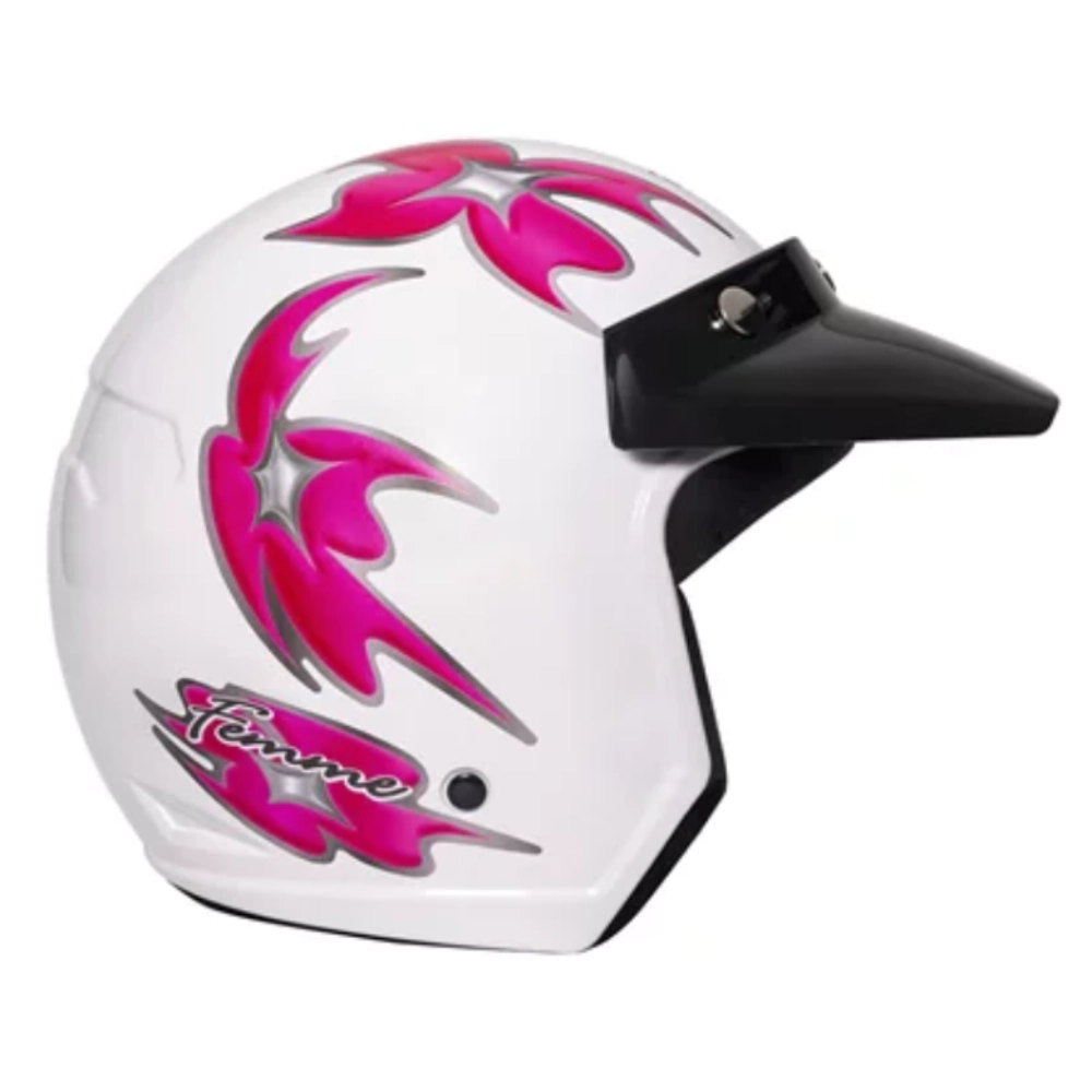 Capacete Aberto Taurus Wind V3 Tecno Femme Branco e Pink Tamanho do Capacete 58
